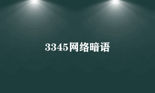 3345网络暗语