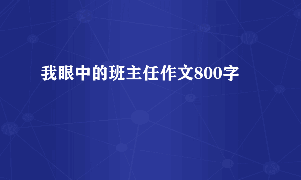 我眼中的班主任作文800字