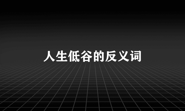 人生低谷的反义词