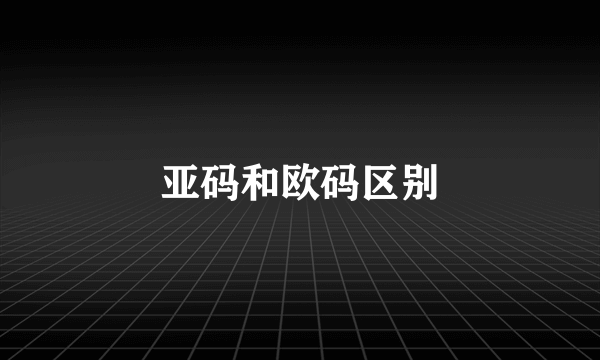 亚码和欧码区别