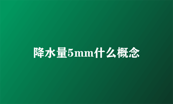 降水量5mm什么概念