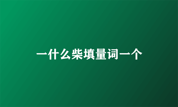 一什么柴填量词一个