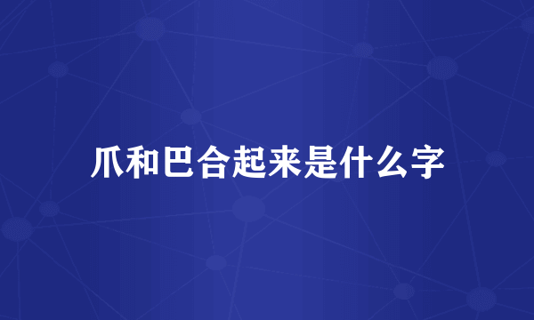 爪和巴合起来是什么字