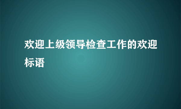 欢迎上级领导检查工作的欢迎标语