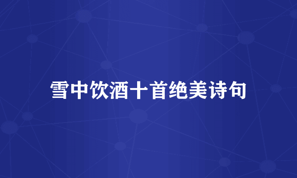 雪中饮酒十首绝美诗句