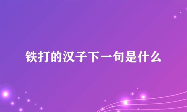 铁打的汉子下一句是什么