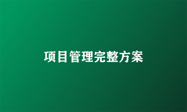 项目管理完整方案