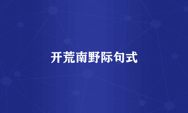 开荒南野际句式