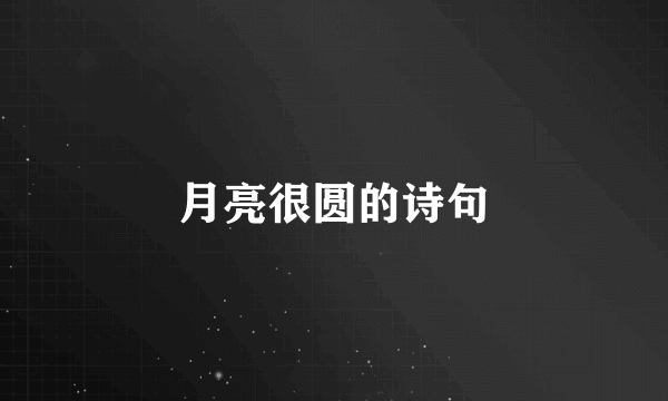 月亮很圆的诗句
