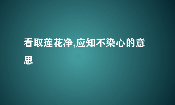 看取莲花净,应知不染心的意思