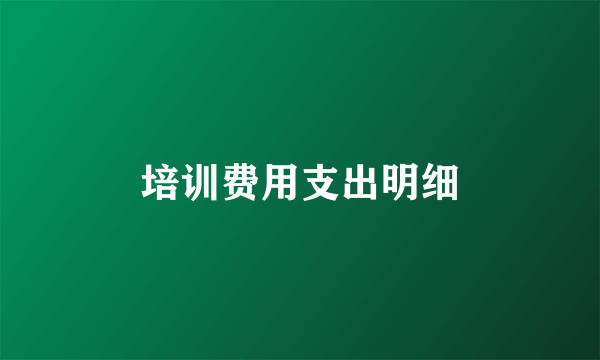 培训费用支出明细