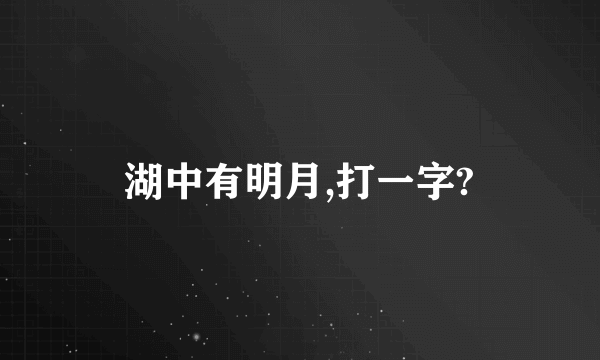 湖中有明月,打一字?