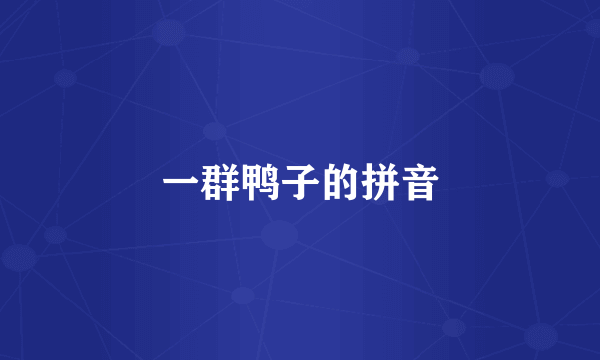 一群鸭子的拼音