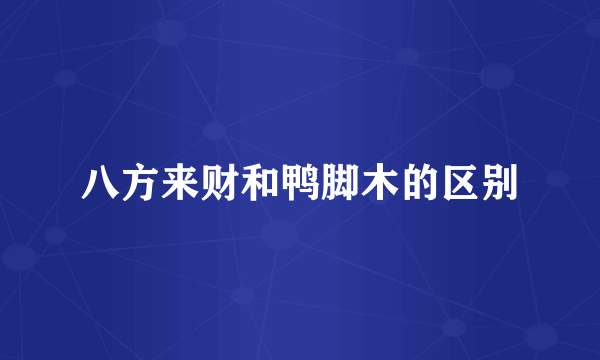八方来财和鸭脚木的区别