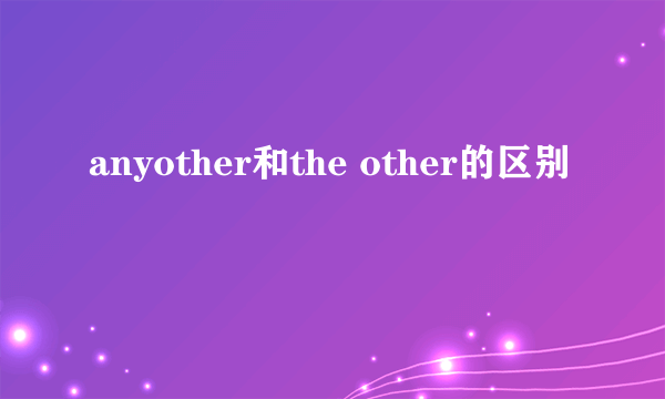 anyother和the other的区别