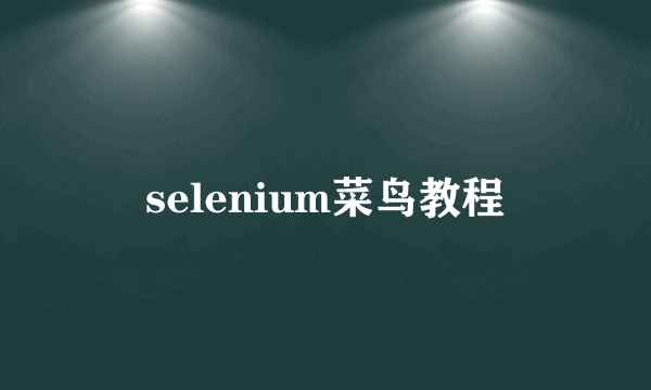selenium菜鸟教程