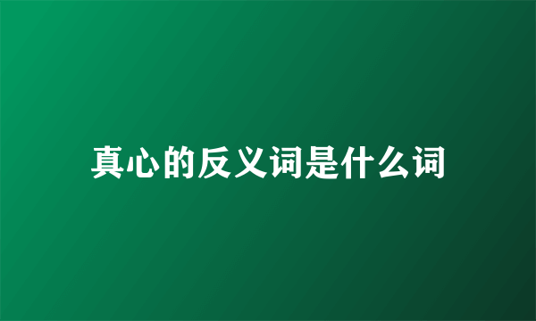 真心的反义词是什么词