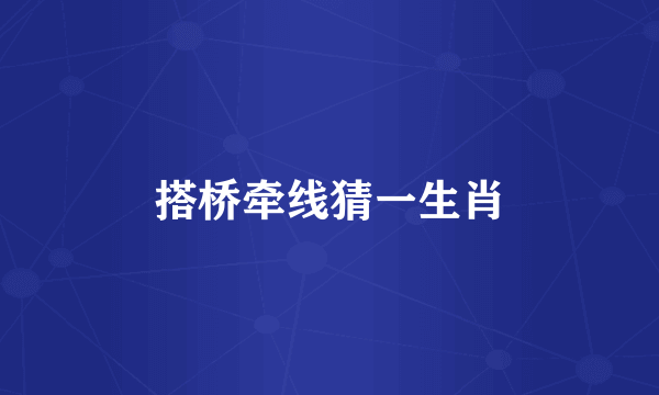 搭桥牵线猜一生肖