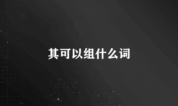 其可以组什么词