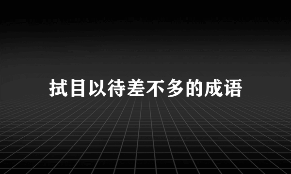 拭目以待差不多的成语