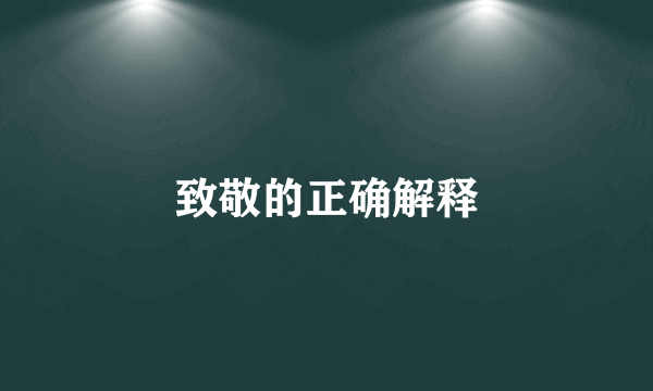 致敬的正确解释