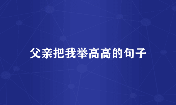 父亲把我举高高的句子