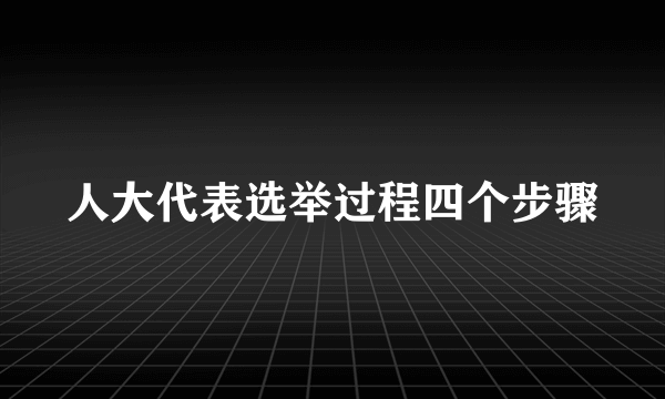 人大代表选举过程四个步骤