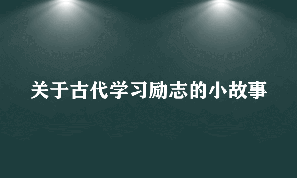 关于古代学习励志的小故事