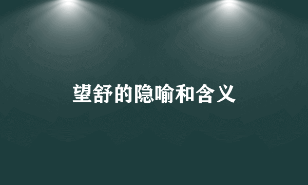 望舒的隐喻和含义