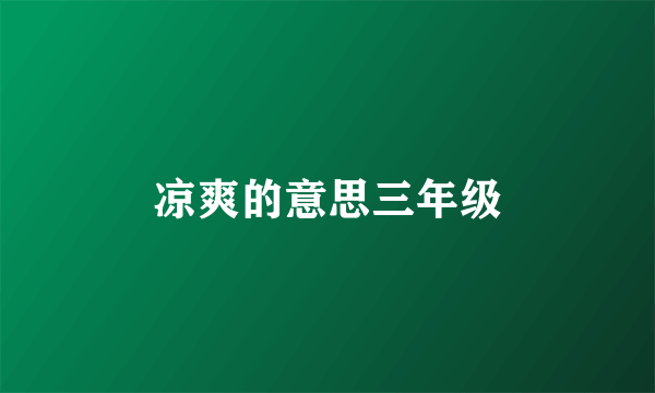 凉爽的意思三年级