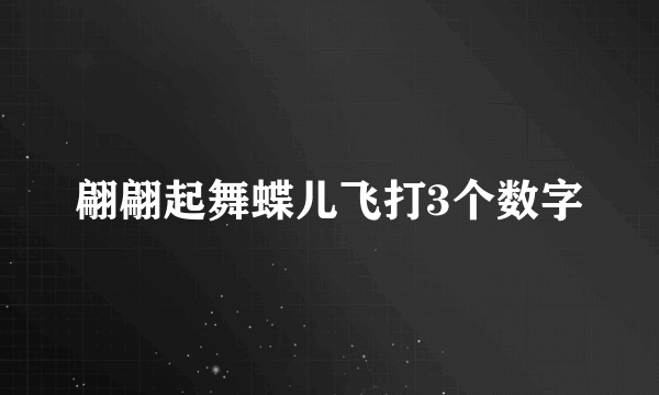 翩翩起舞蝶儿飞打3个数字