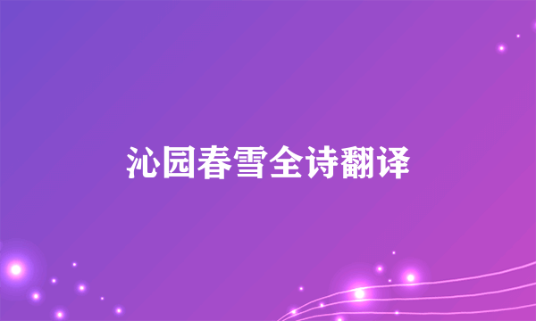 沁园春雪全诗翻译