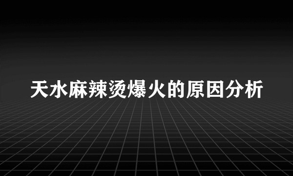 天水麻辣烫爆火的原因分析