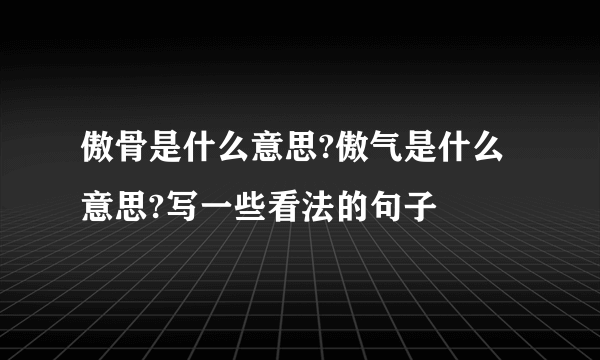 傲骨是什么意思?傲气是什么意思?写一些看法的句子
