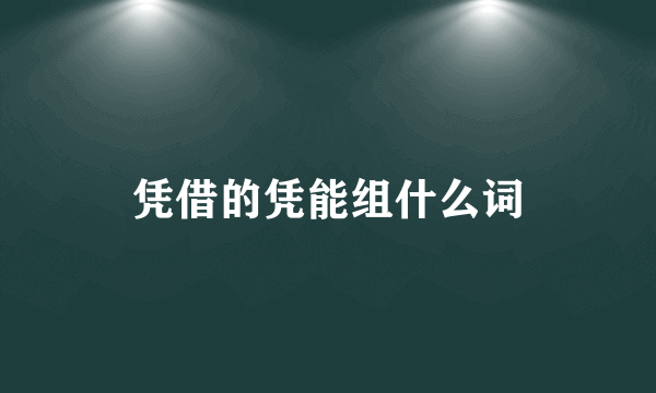 凭借的凭能组什么词