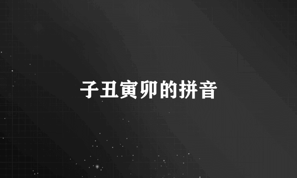 子丑寅卯的拼音