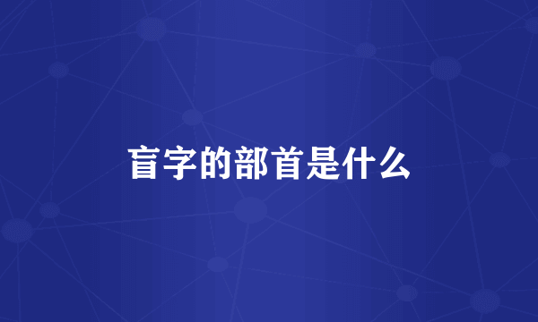 盲字的部首是什么