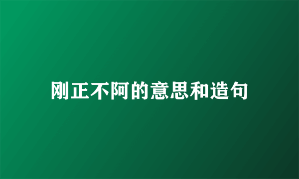 刚正不阿的意思和造句