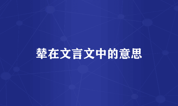 辇在文言文中的意思