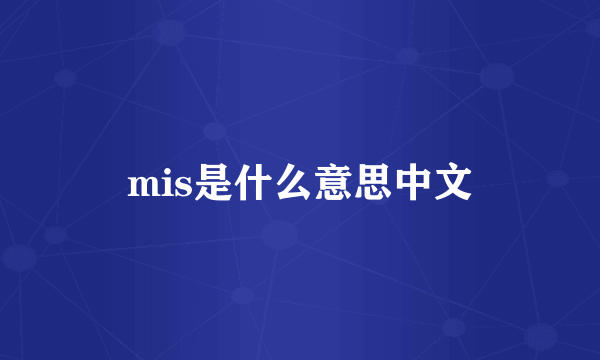 mis是什么意思中文