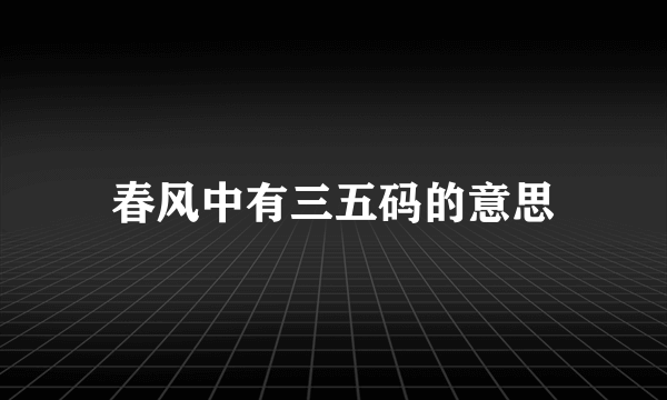 春风中有三五码的意思
