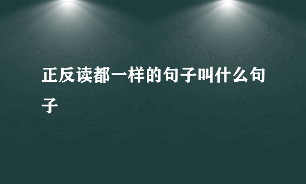 正反读都一样的句子叫什么句子