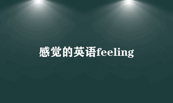 感觉的英语feeling