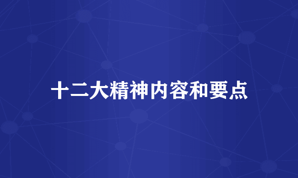 十二大精神内容和要点