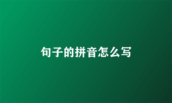 句子的拼音怎么写
