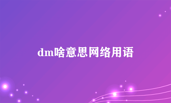 dm啥意思网络用语