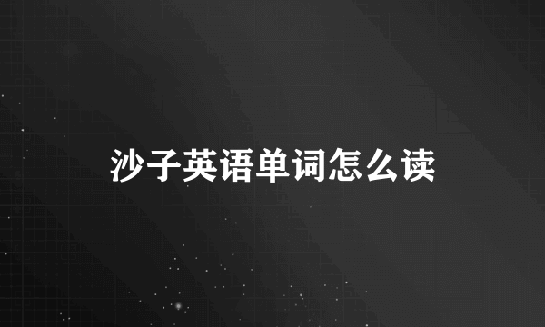 沙子英语单词怎么读