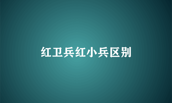 红卫兵红小兵区别