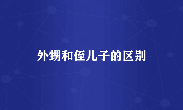 外甥和侄儿子的区别