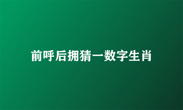 前呼后拥猜一数字生肖